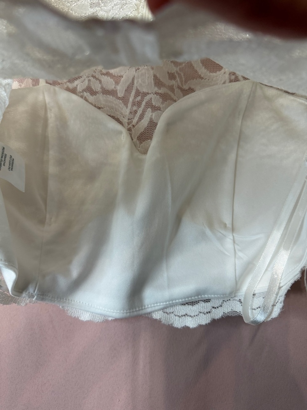 City Triangles White Lace Crop Top - Picture 4 of 8